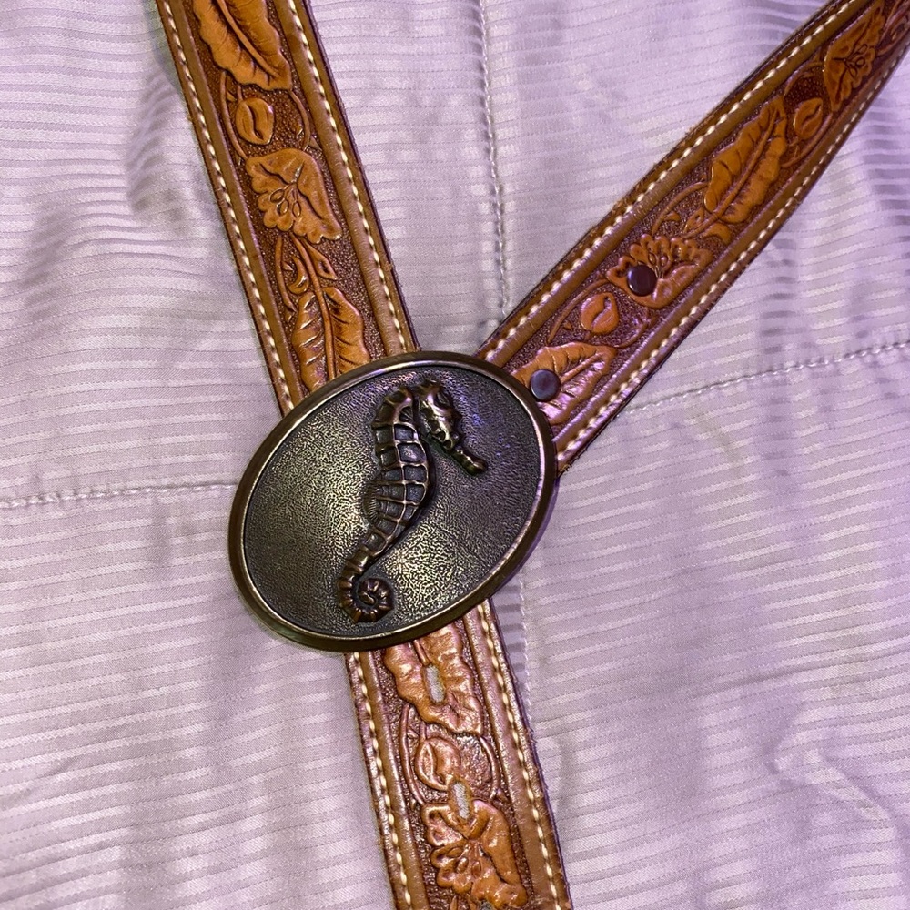 Vintage Seahorse leather belt